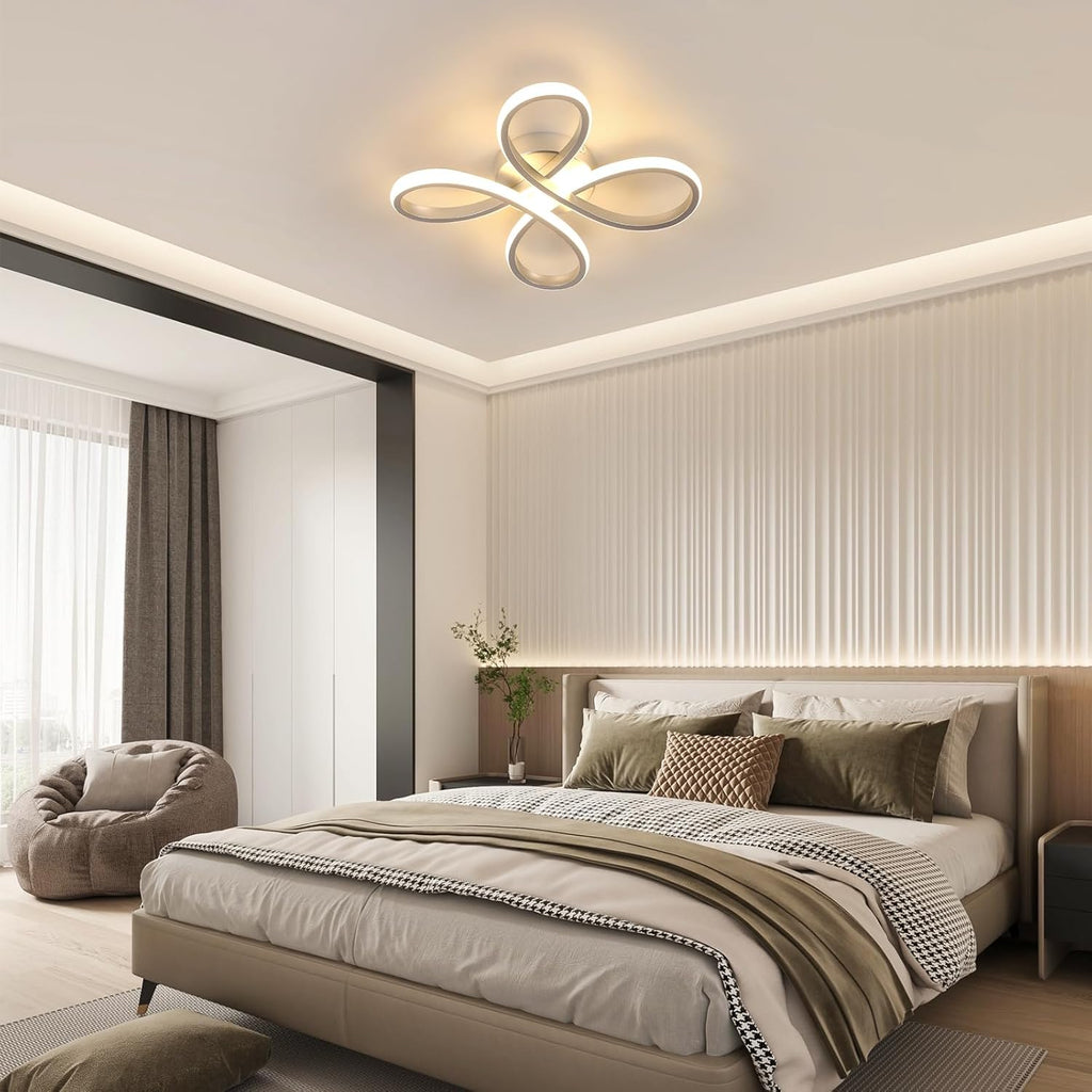 Comely Plafonnier LED Moderne, 30W 3375LM Lampe de Plafond, Luminaire Plafonnier LED pour Chambre salon, Salle à manger Cuisine, Lumière Chaude 3000K, 30cm, Argent