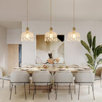 Chandeliers - Gold Glass Frame, Warm Light