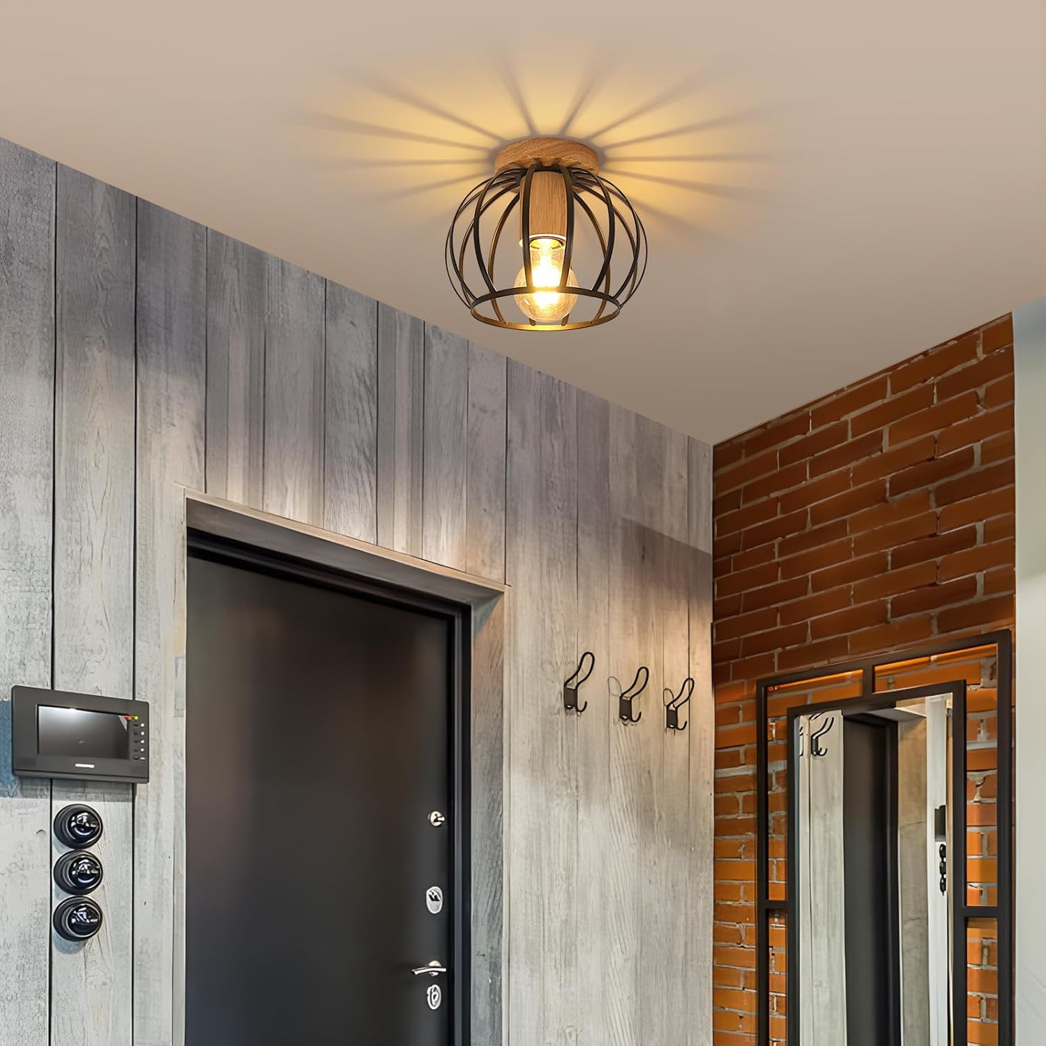 Ceiling Light - Black Metal Frame