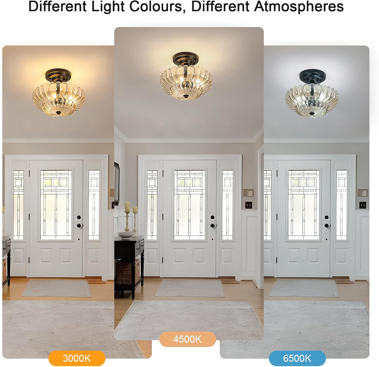 Ceiling Light - Black Glass Frame