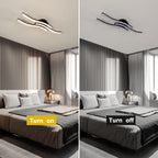 Comely Plafonnier LED, 3 Ondes Design 20W 2050LM Lampe de Plafond LED Moderne, Noir Luminaire Plafonnier LED Blanc Chaud 3000K pour Salon, Chambre, Cuisine, Couloir