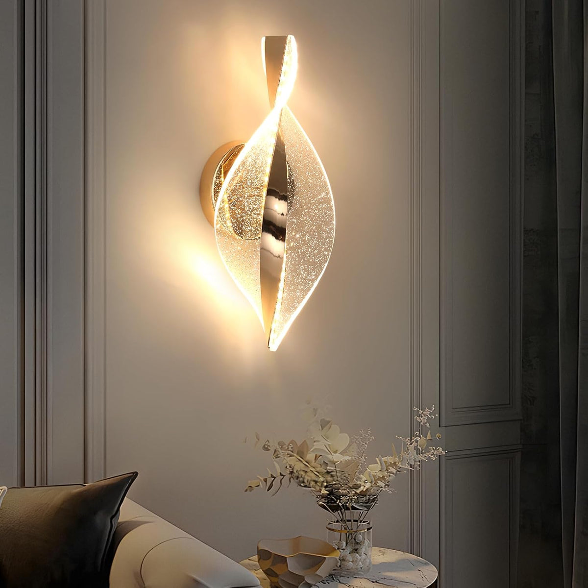Comely LED Wandleuchten Innen Sternenlicht-Edition, 3 Farbtemperatur Gold 12W 2000LM Wandlampe Innen LED f¨¹r Schlafzimmer, Wohnzimmer, Flur, 3000K/4500K/6500K