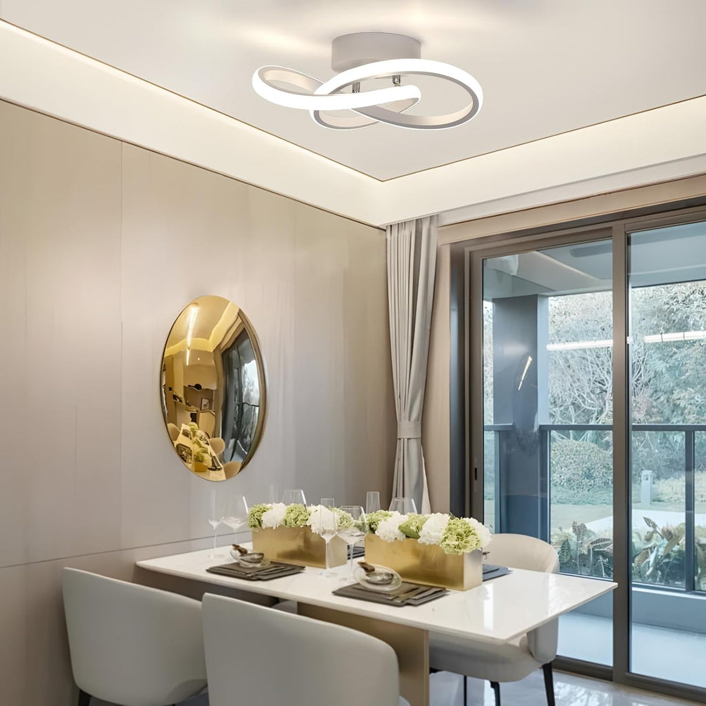 Comely Plafonnier LED Moderne, Lampe de Plafond 30W 3375LM en Forme de Fleur Créative, Plafonnier Luminaire pour Chambre à Coucher, Couloir, Cuisine, Salle de Bain, Blanc, Lumière Naturelle 4500K