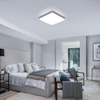 Ceiling Light - White Plastic Frame, White Light