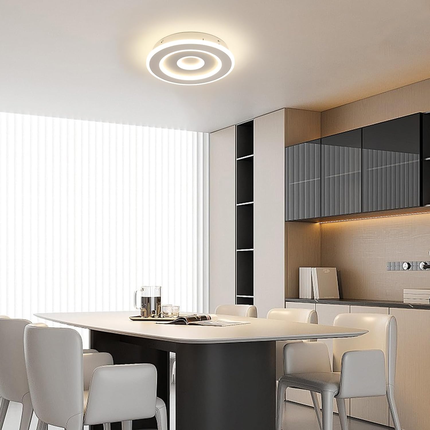 Plafoniera - Struttura in acrilico bianco, luce naturale