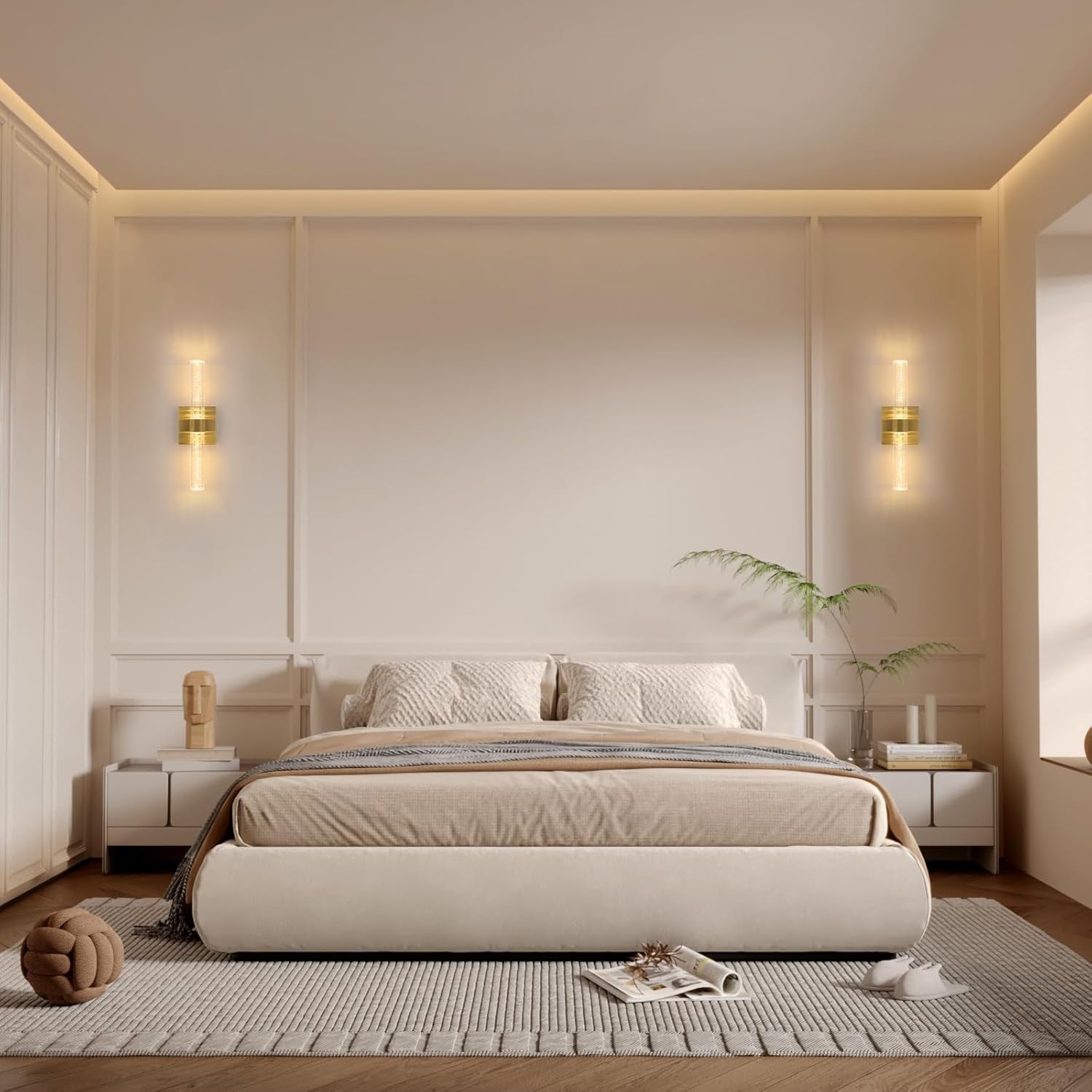 Wall Light - Gold Acrylic Frame, Warm Light
