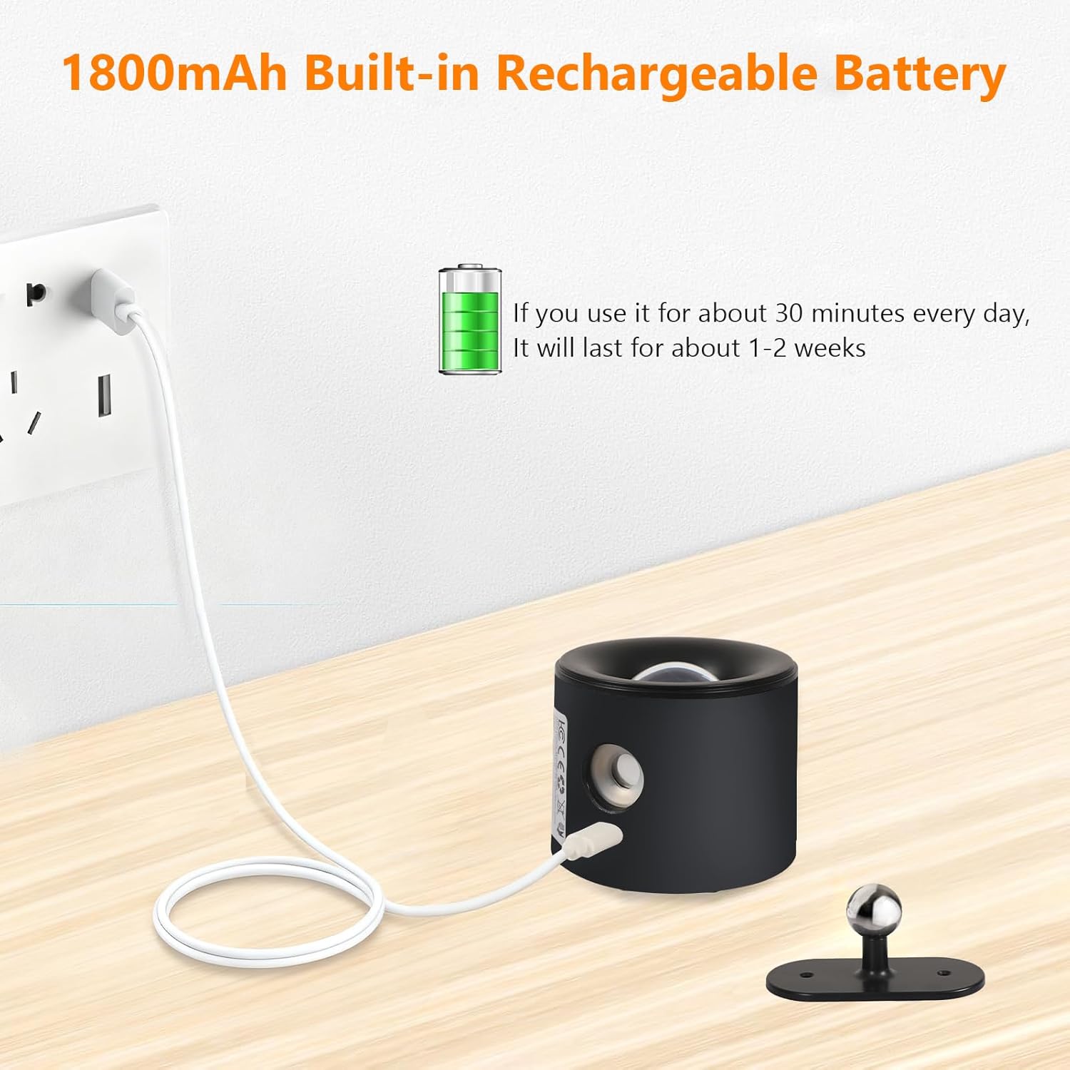 Wall Light - Black Plastic Frame, Tunable and Dimmable