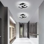 Comely Lot de 2 Plafonniers LED Modernes, 24W 2700LM Petit Noir Plafonnier LED Carré Luminaires Intérieur pour Chambre Salon Allée Couloir Balcon, Lumière Blanche 6500K, 24cm