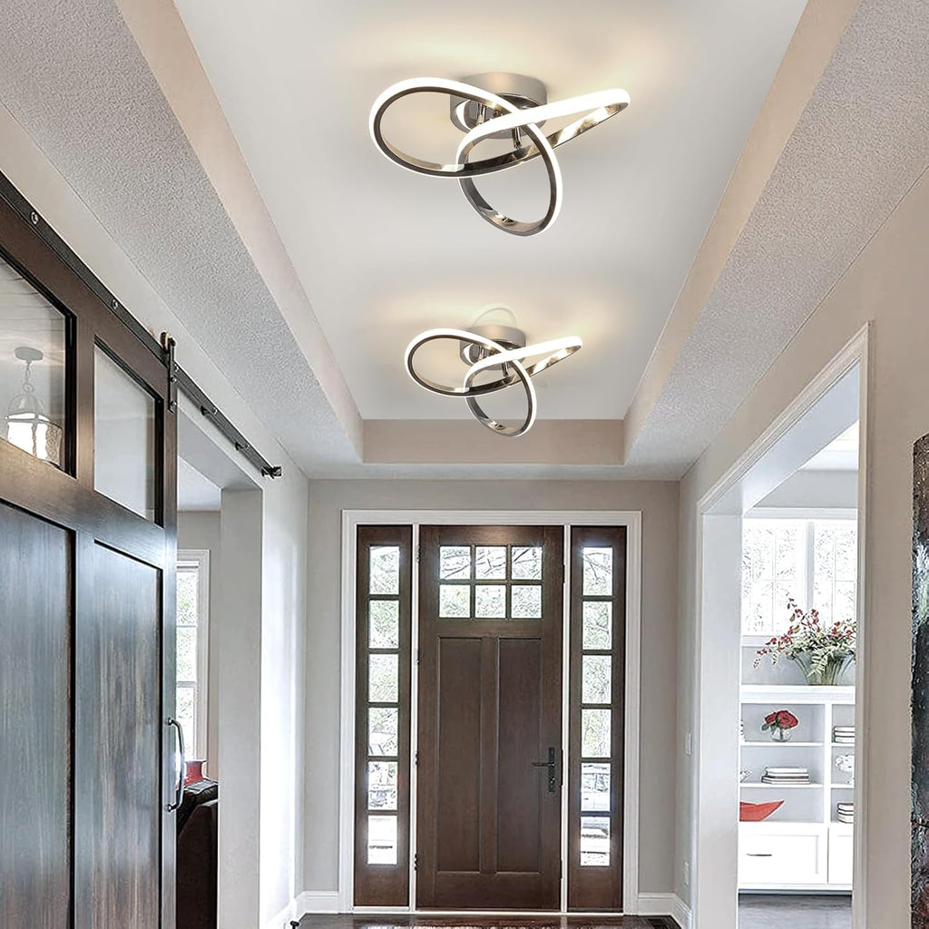 Ceiling Light - Chrome Aluminium Frame, Natural Light