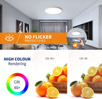 Comely Plafonnier LED Extra-Plat 30cm, Blanc 6500K 24W IP44, Pour Salle de Bain Humide/Balcon/Garage