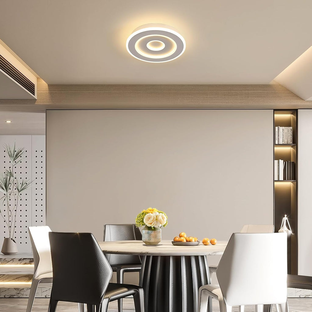 Comely Plafonnier LED Rond Moderne, 28W 28cm Lampe de Plafond LED, Blanc Luminaire Plafonnier Intérieur pour Chambre à Coucher, Salon, Couloir, Lumière Chaude 3000K