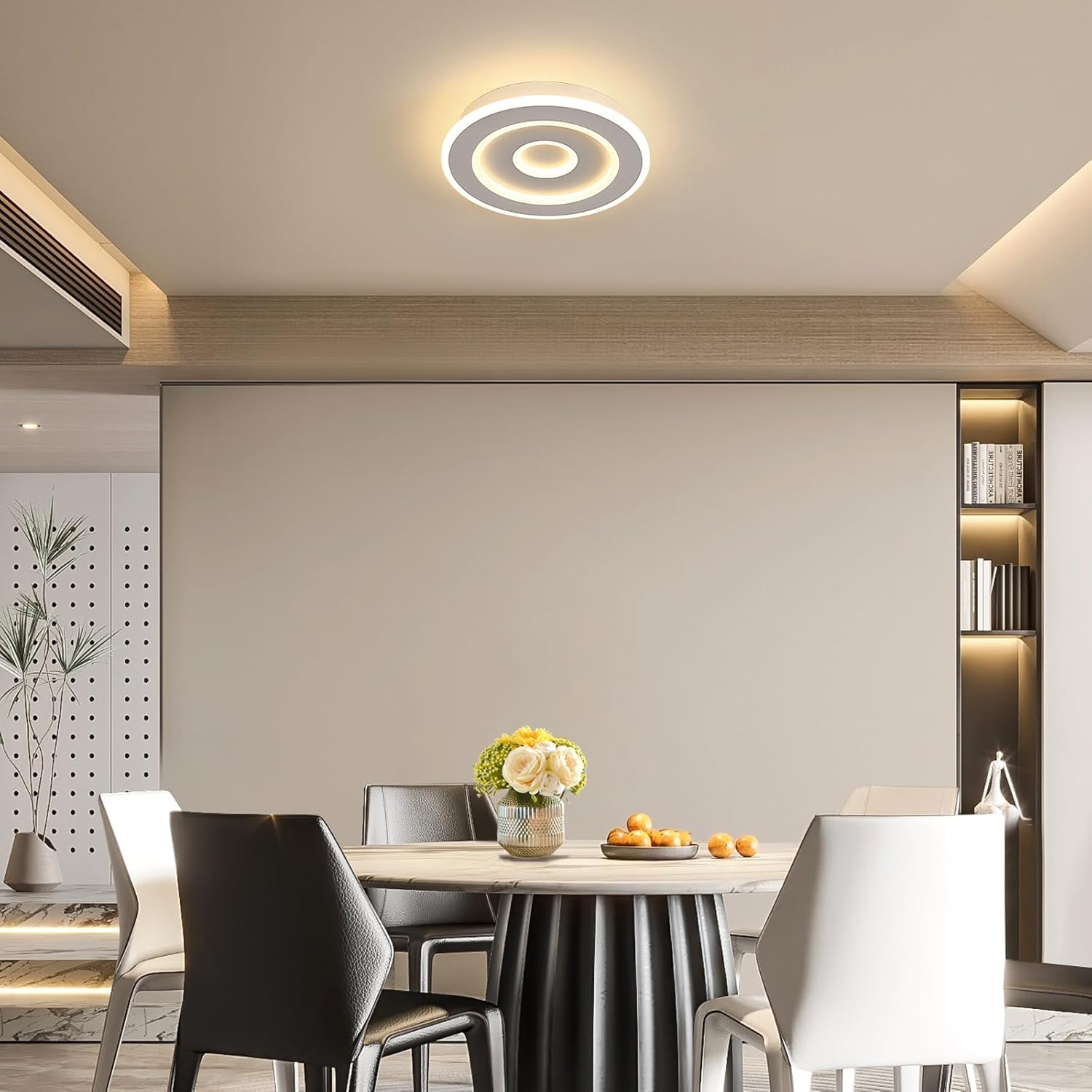 Comely Plafonnier LED Rond Moderne, 28W 28cm Lampe de Plafond LED, Blanc Luminaire Plafonnier Intérieur pour Chambre à Coucher, Salon, Couloir, Lumière Chaude 3000K