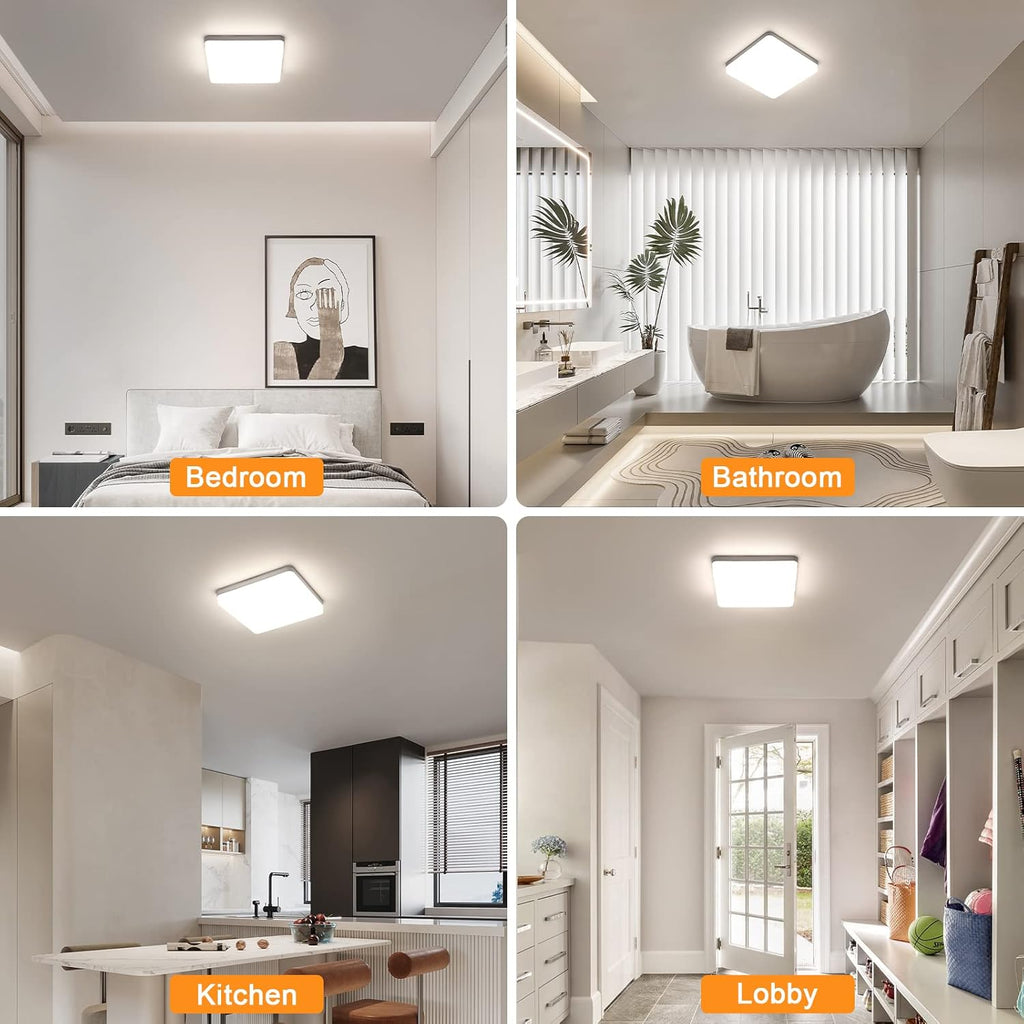 Comely Plafonnier LED, 36W 4050LM Lampe de Plafond LED Carré, Moderne Luminaire Plafonnier LED pour Salon, Chambre à Coucher, Balcon, Cuisine, Lumière Nnaturelle 4000K
