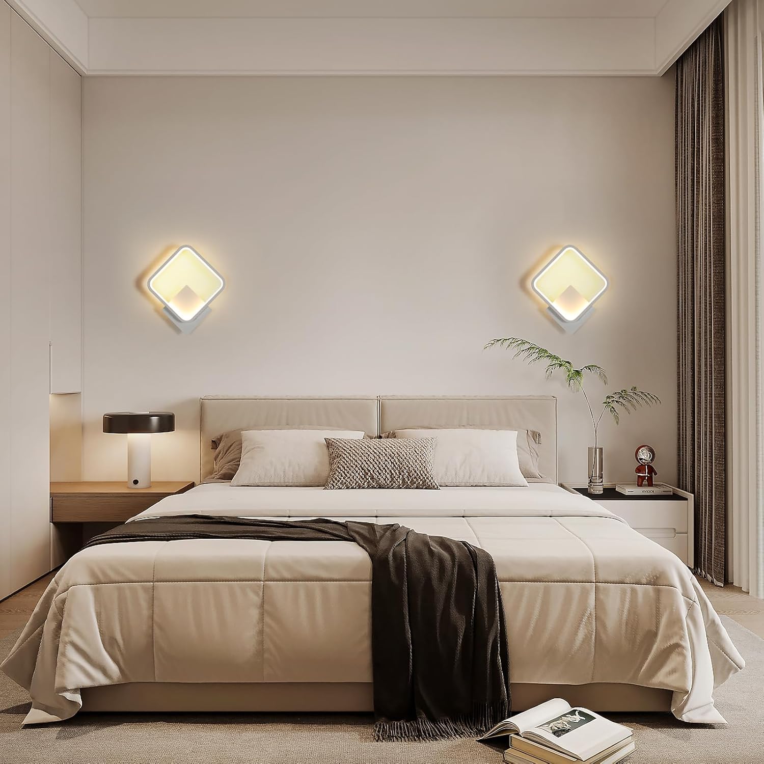 Wall Light - White Aluminium Frame, Warm Light