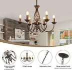 Chandeliers - Black & Gold Metal Frame