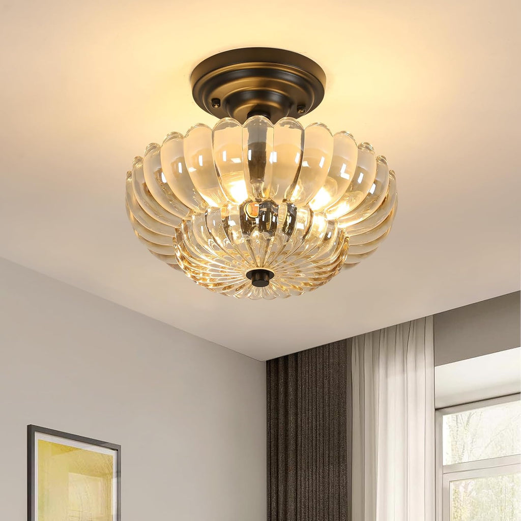 Ceiling Light - Black Glass Frame