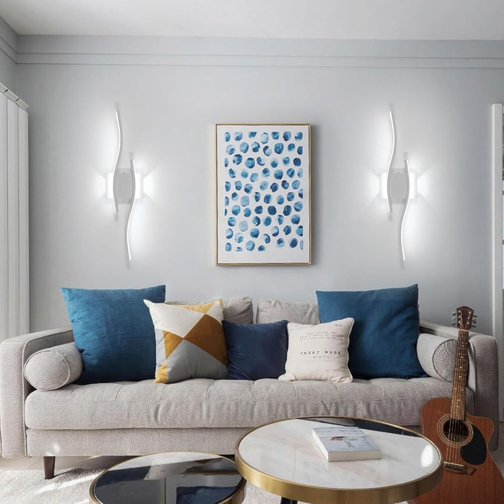 Applique da Parete - Struttura in Alluminio Bianco, Luce Bianca