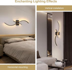 Applique - Telaio in alluminio nero, luce calda