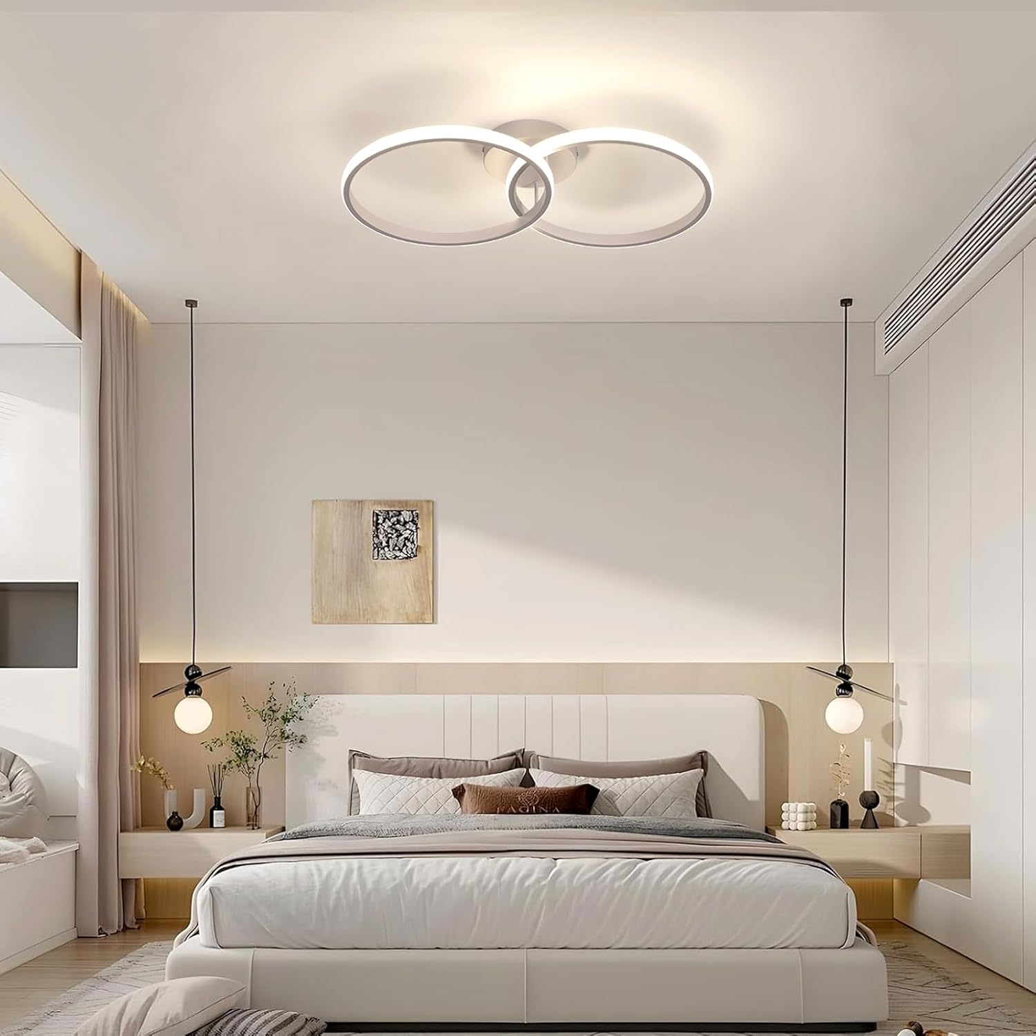 Ceiling Light - White Aluminium Frame, Tunable and Dimmable