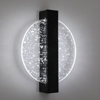 Comely Applique Murale Interieur LED 12W, Noir Ronde 1500LM Lumière Blanche Froide 6500K Lampe Murale LED avec Feuille d'argent, Lampe Murale LED Moderne pour Couloir Salon Chambre