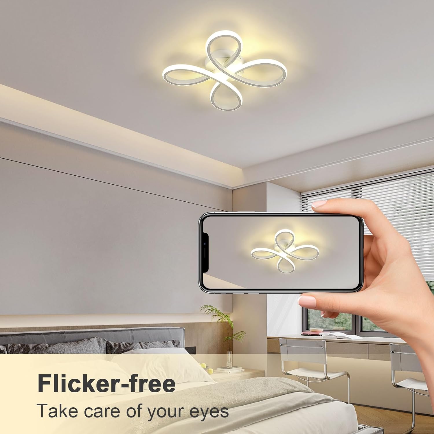 Ceiling Light - White Aluminium Frame, Natural Light