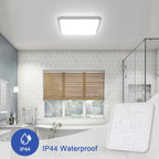 Ceiling Light - White Plastic Frame, White Light