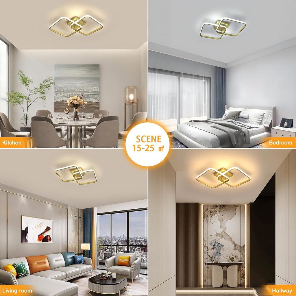 Ceiling Light - Gold Aluminium Frame, Tunable and Dimmable