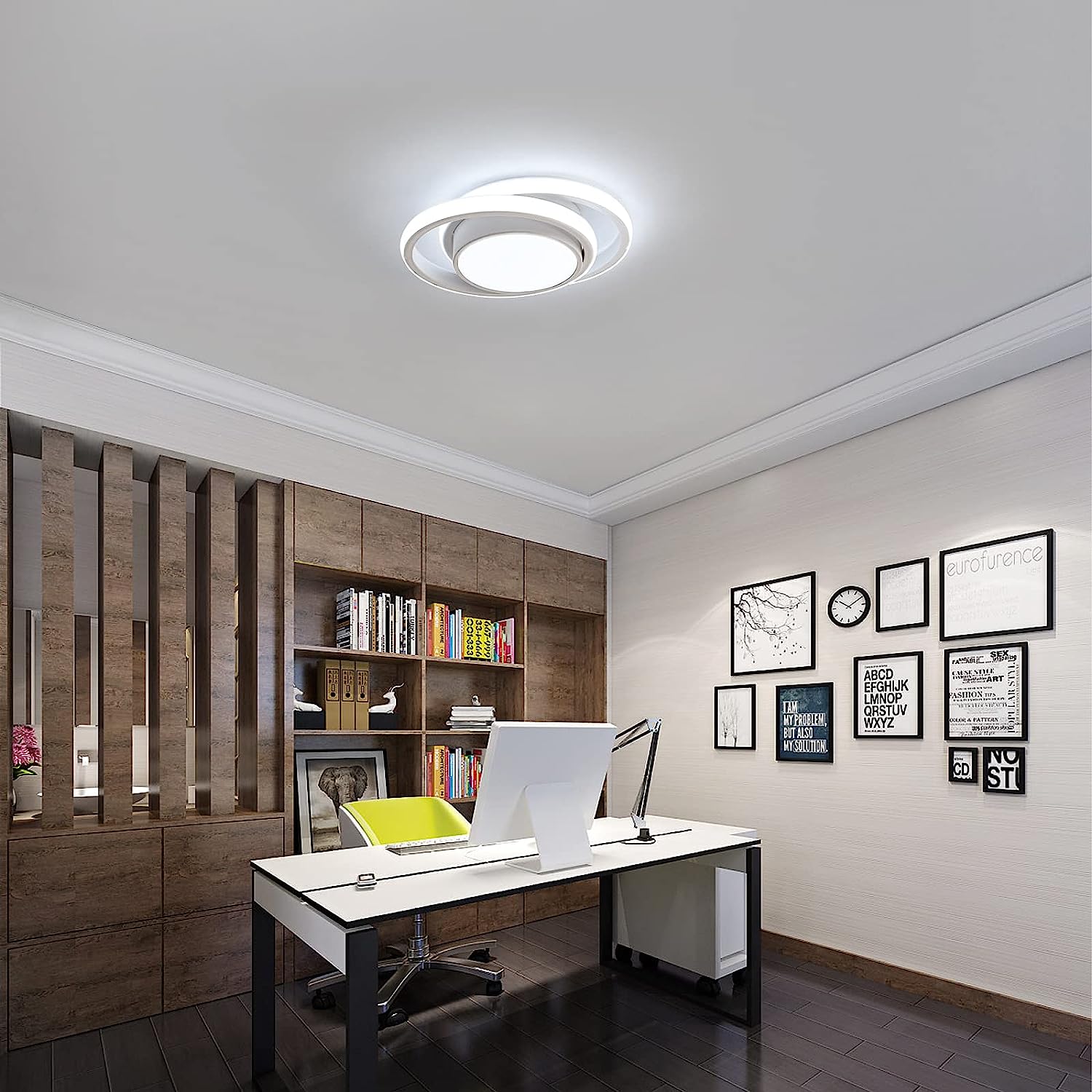 Comely 2 Pièces Plafonniers LED Moderne pour Chambre, Cuisine, Couloir, 32W 2350LM Luminaire Plafond, Rond Lampe LED Plafond, Blanc Froid 6500K, Diamètre 28cm, Blanc