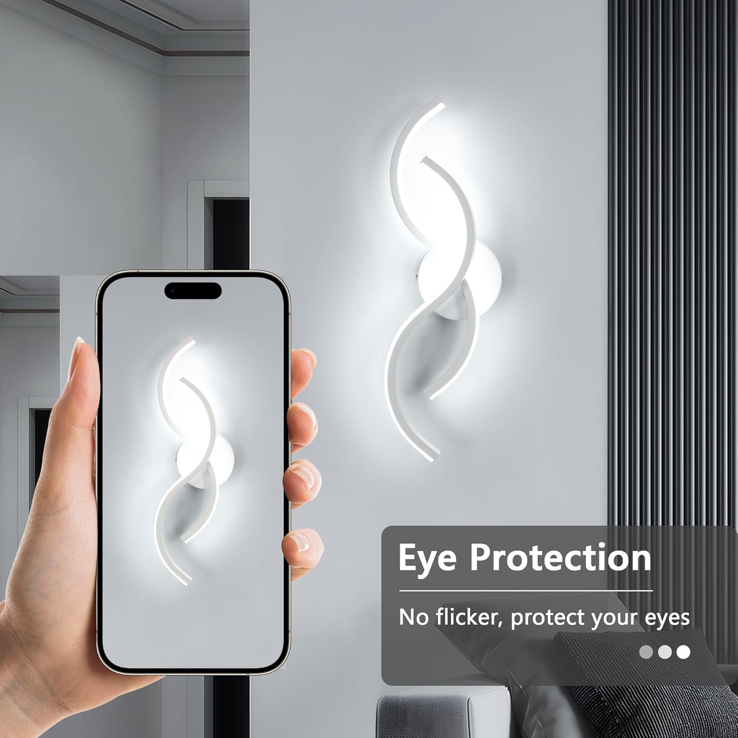 Wall Light - White Aluminium Frame, White Light