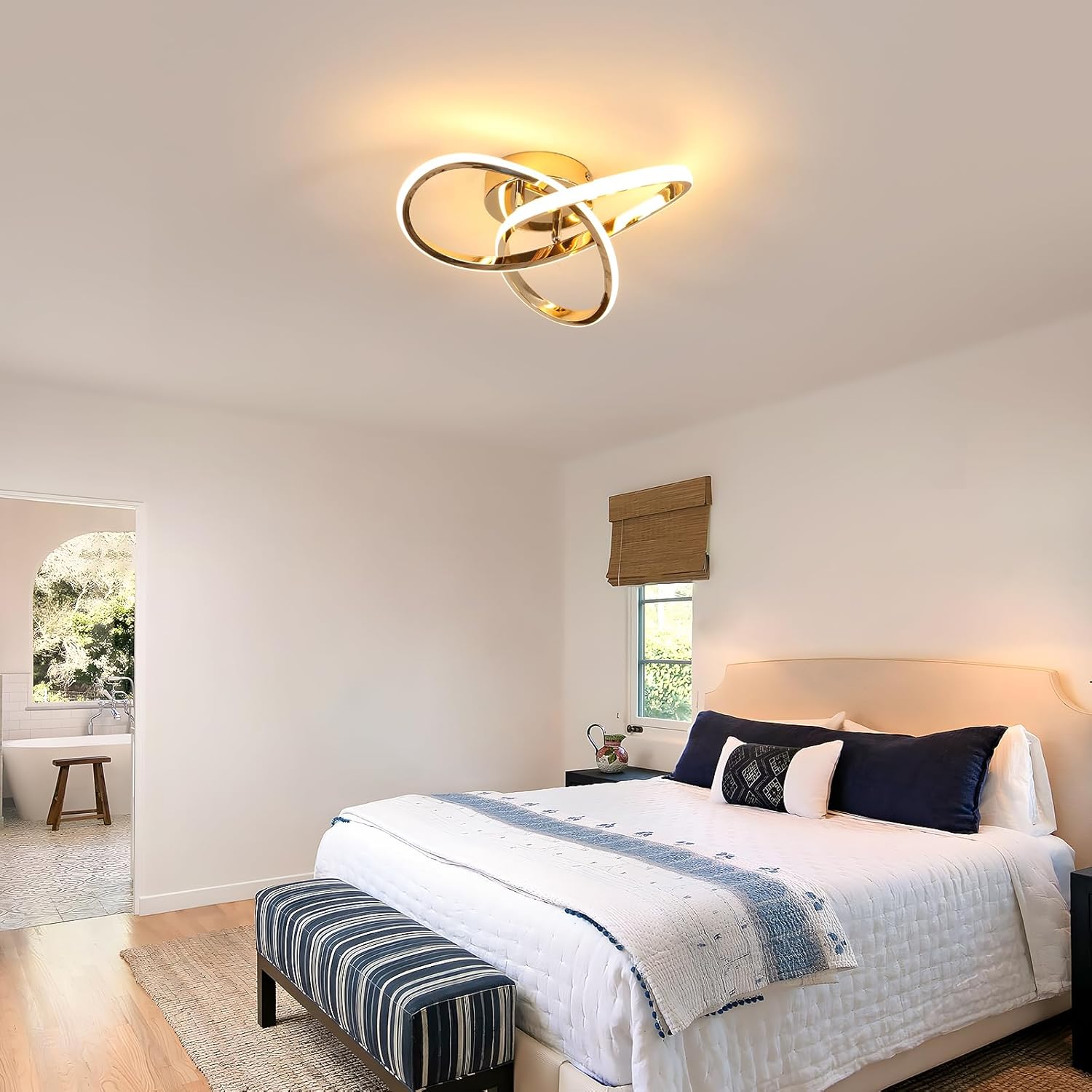 Ceiling Light - Gold Aluminium Frame, Warm Light