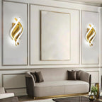 Applique - Telaio in alluminio oro, Luce bianca