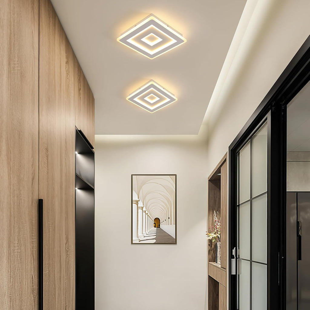 Comely Plafonnier LED Carré Moderne, 36W 28cm Lampe de Plafond LED, Blanc Luminaire Plafonnier Intérieur pour Chambre à Coucher, Salon, Couloir, Lumière Chaude 3000K