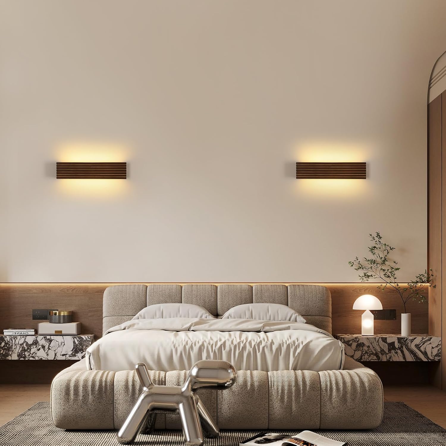 Wall Light - Wood Plastic Frame, Warm Light