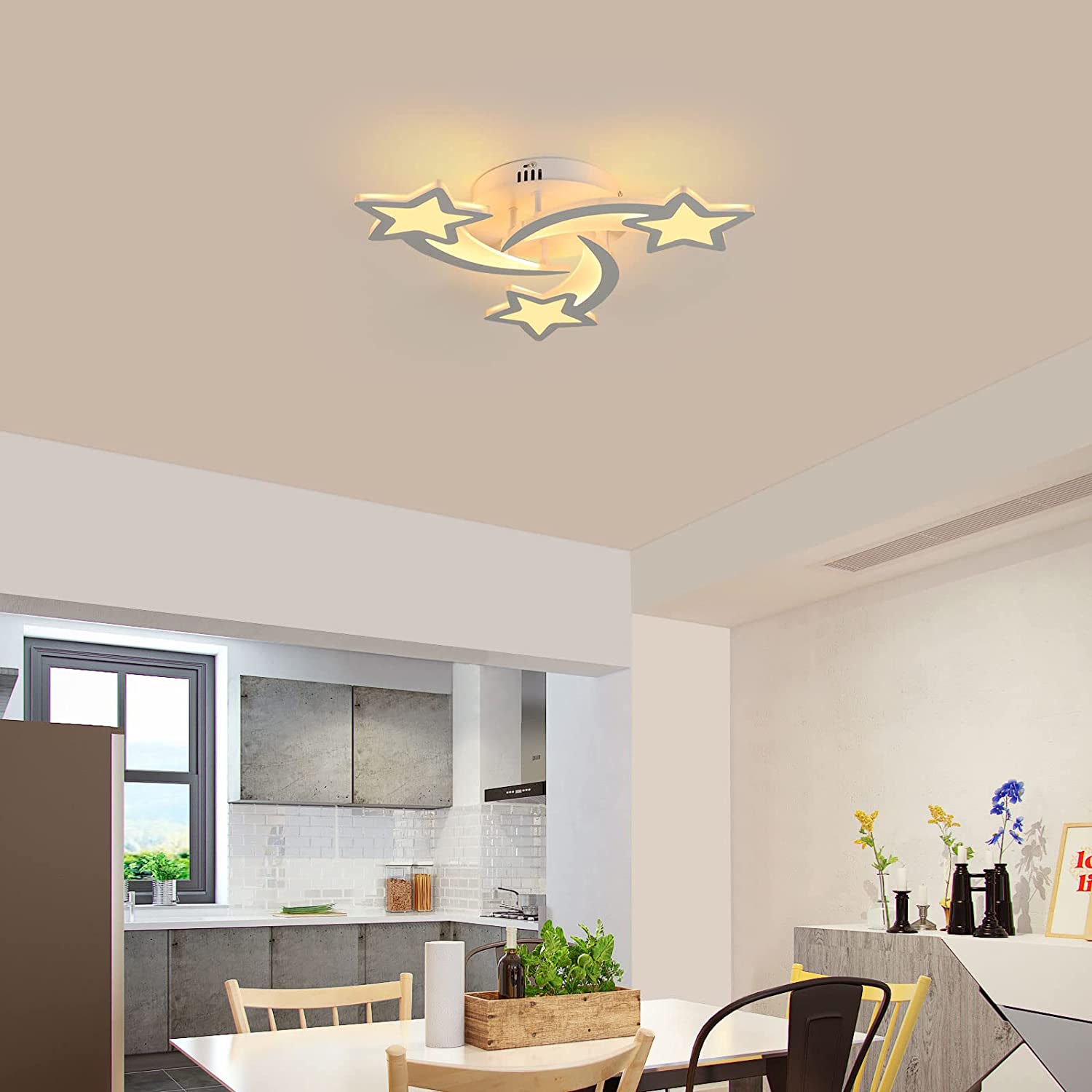 Ceiling Light - White Acrylic Frame, Tunable and Dimmable