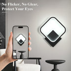 Wall Light - Black Aluminium Frame, White Light