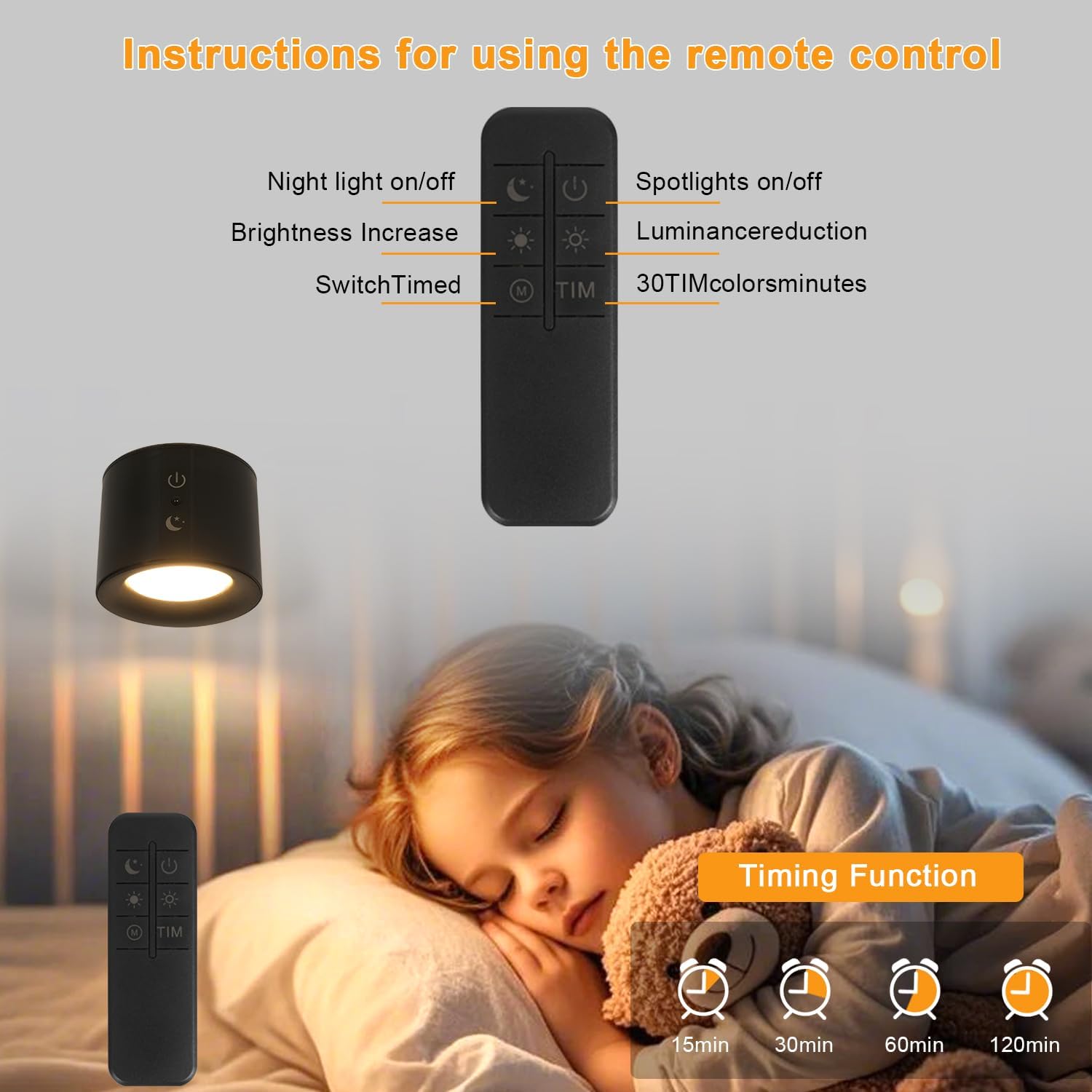 Wall Light - Black Plastic Frame, Tunable and Dimmable