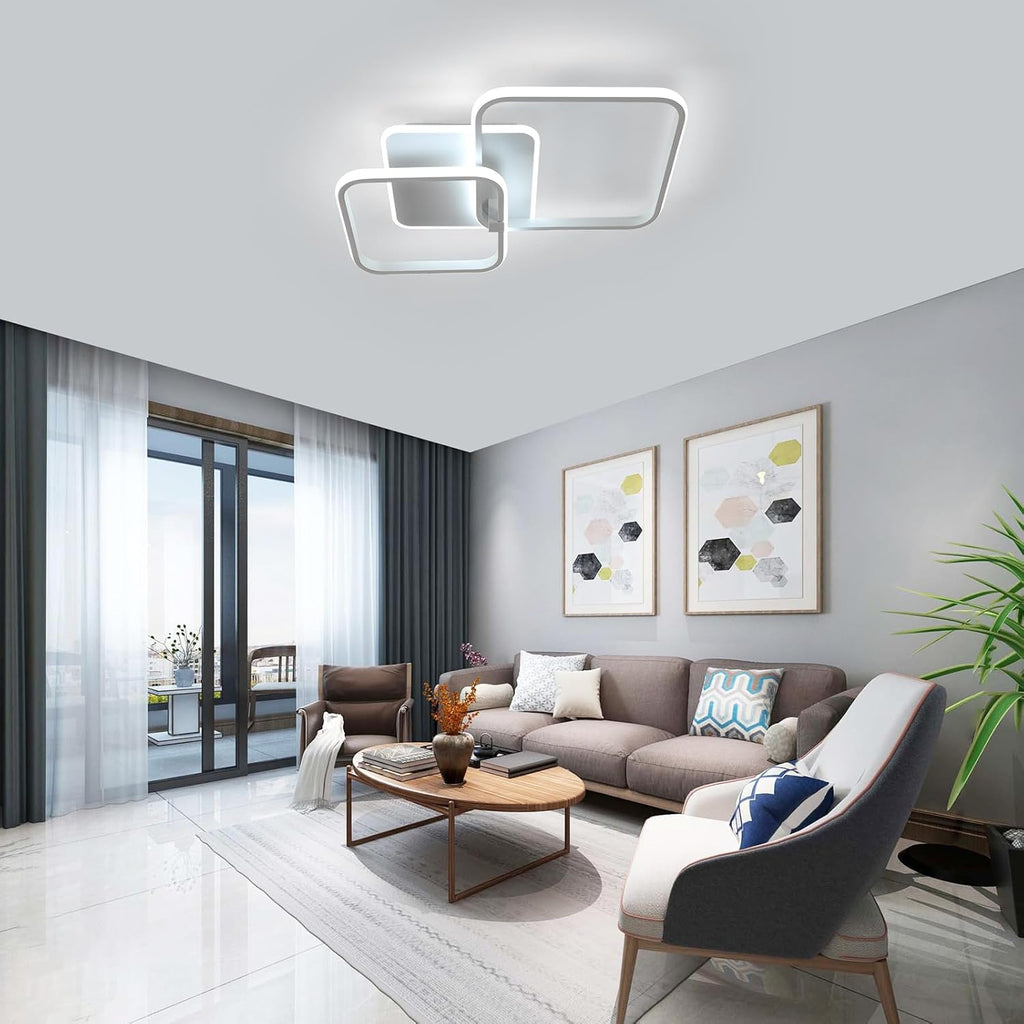 Ceiling Light - White Acrylic Frame, White Light