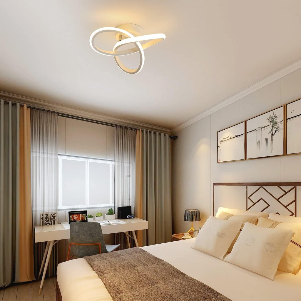 Ceiling Light - White Aluminium Frame, Warm Light