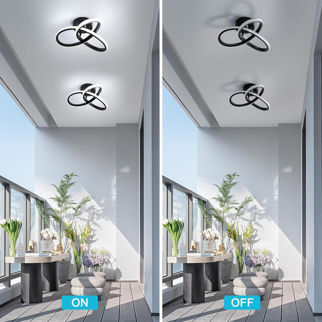 Ceiling Light - Black Aluminium Frame, White Light