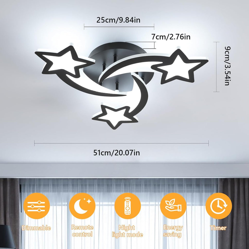 Ceiling Light - Black Acrylic Frame, Tunable and Dimmable