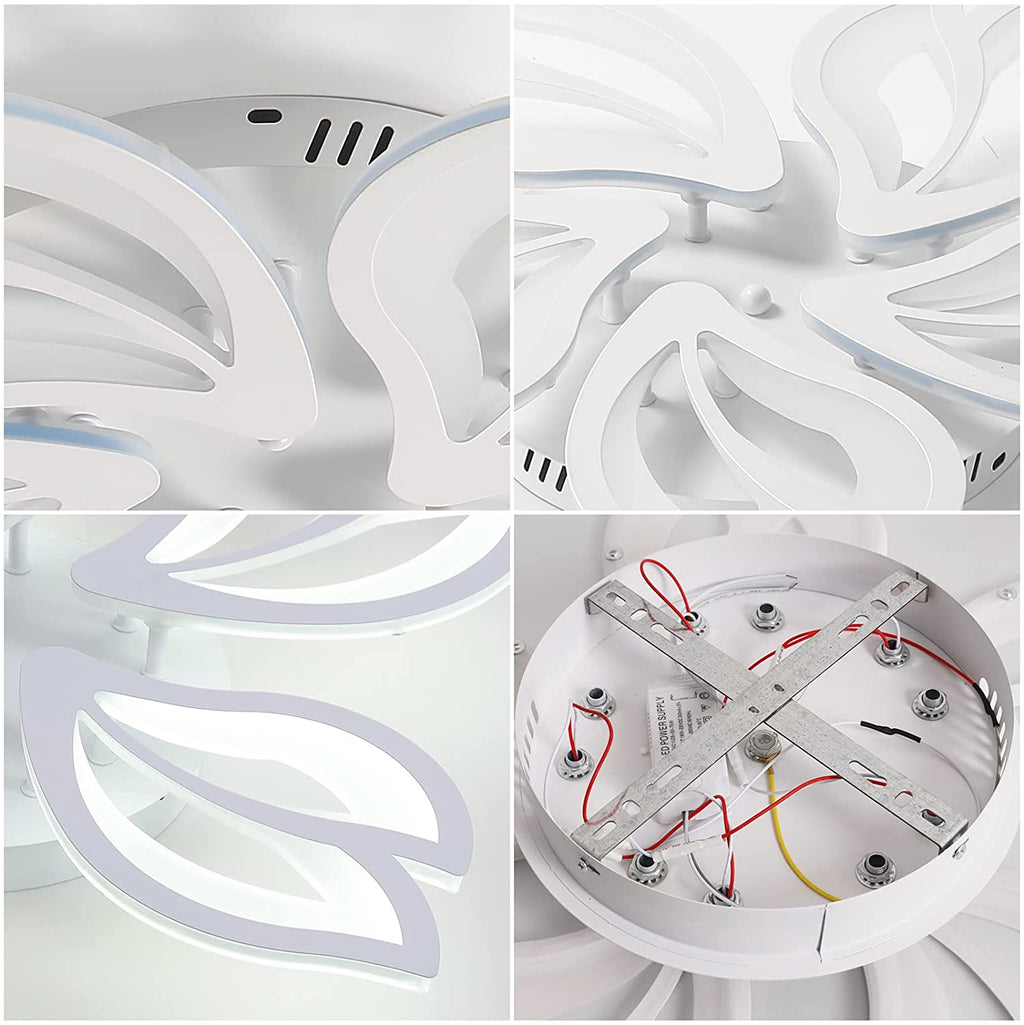 Comely Plafonnier LED Créatif Pétales Design, 65W Lampe de Plafond Acrylique, Moderne Blanc Luminaire Plafonnier LED pour Chambre Salon Salle à Manger Cuisine Couloir, Blanc Froid 6500K