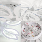 Comely Plafonnier LED Créatif Pétales Design, 65W Lampe de Plafond Acrylique, Moderne Blanc Luminaire Plafonnier LED pour Chambre Salon Salle à Manger Cuisine Couloir, Blanc Froid 6500K