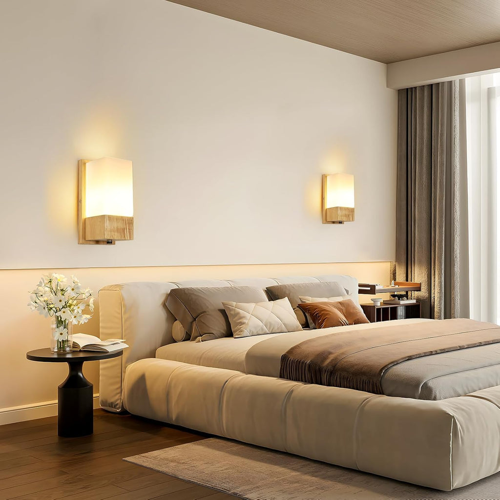 Wall Light - Wood Glass Frame