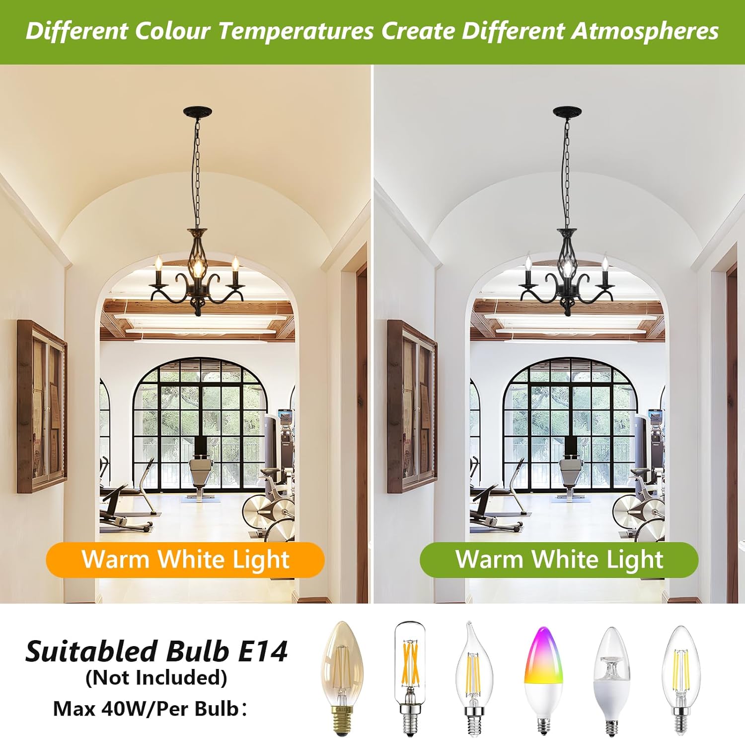 Chandeliers - Black Metal Frame