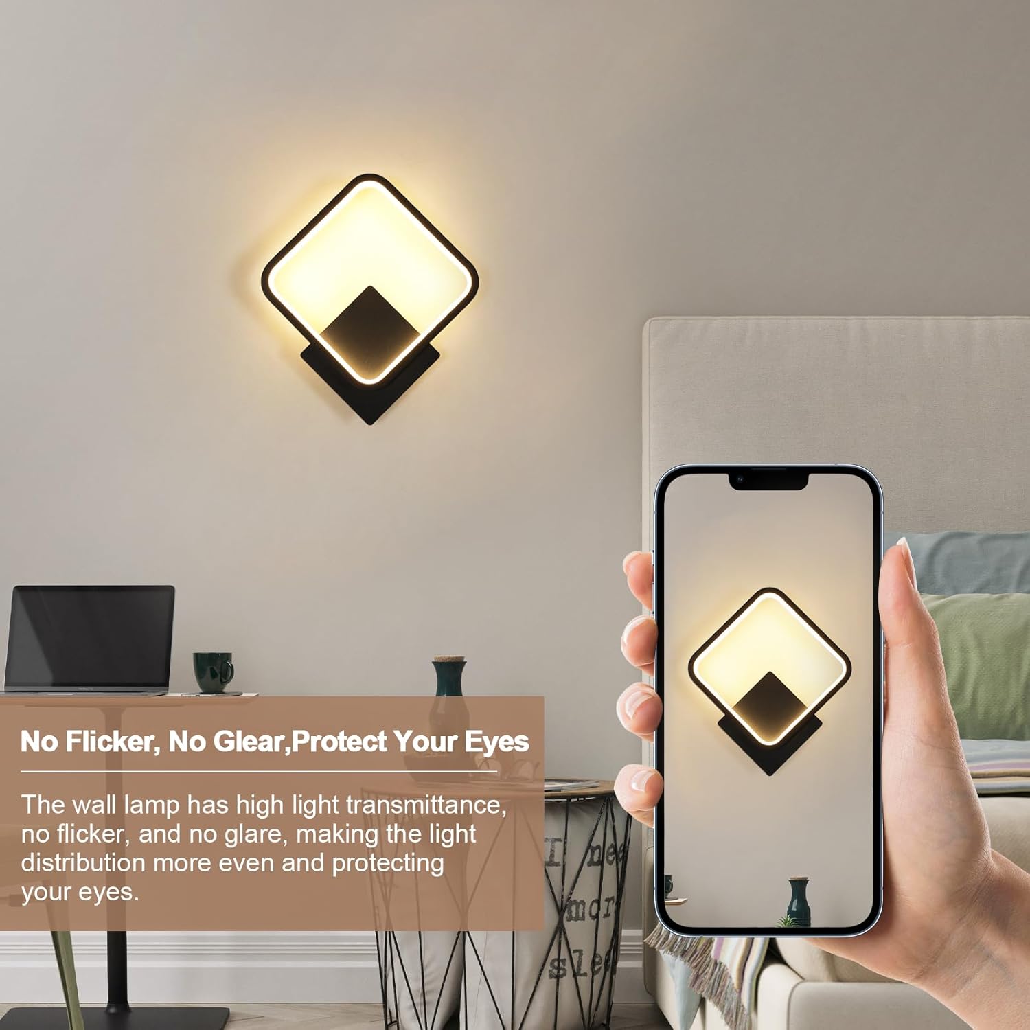 Wall Light - White Aluminium Frame, White Light