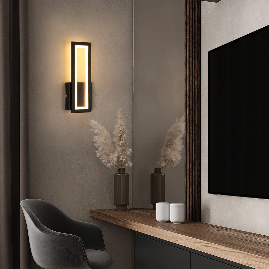 Wandleuchte – Schwarzer Acrylrahmen, Warmweißes Licht