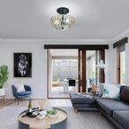 Ceiling Light - Black Glass Frame