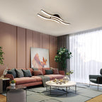 Comely Plafonnier LED, 3 Ondes Design 20W 2050LM Lampe de Plafond LED Moderne, Noir Luminaire Plafonnier LED Blanc Chaud 3000K pour Salon, Chambre, Cuisine, Couloir