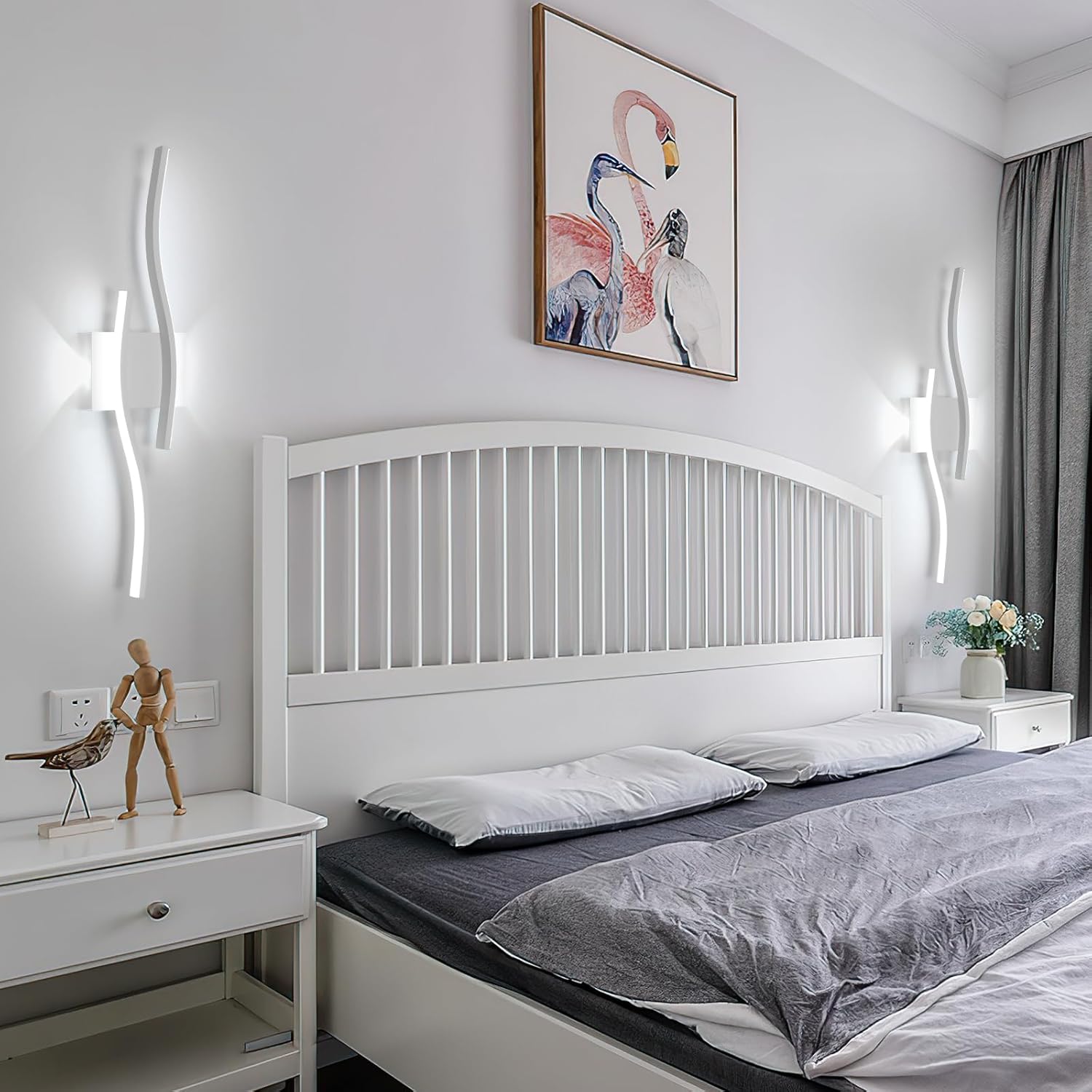 Applique da Parete - Struttura in Alluminio Bianco, Luce Bianca