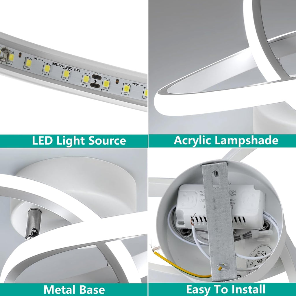 Comely LED Ceiling Light Modern Design Bedroom Ceiling Lamp, White, 30W 3300LM, Dia30cm, For Bedroom, Kitchen, Balcony, Corridor, Office, Hallway